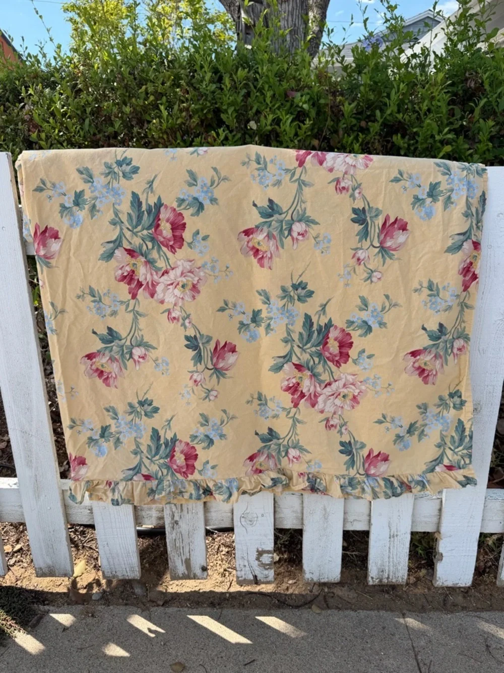 Vintage Ralph Lauren Parsonage Lane 4-Piece Twin Sheet Set Yellow Floral READ